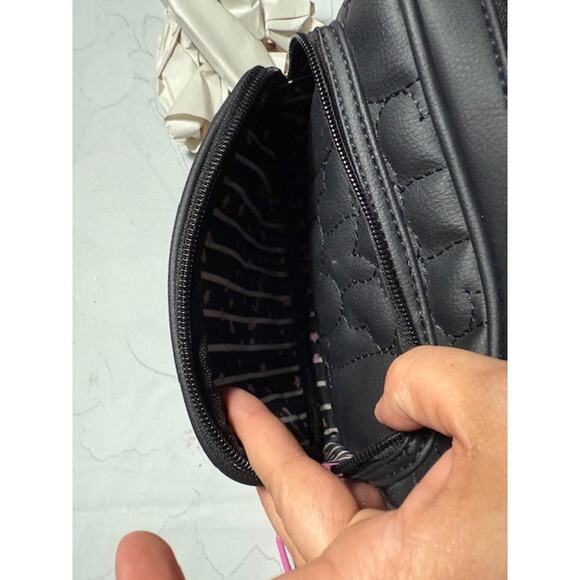 LUV BETSY JOHNSON BLACK QUILTED CROSS BODY WITH GUITAR STRAP - NWT - Picture 4 of 5